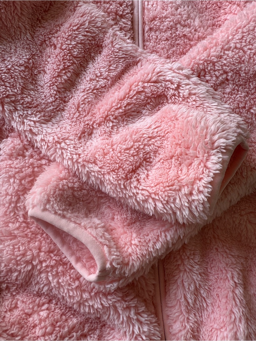 Eddie Bauer Girls Pink Plush Sherpa Hoodie with Half-Zip - Picture 4 of 8